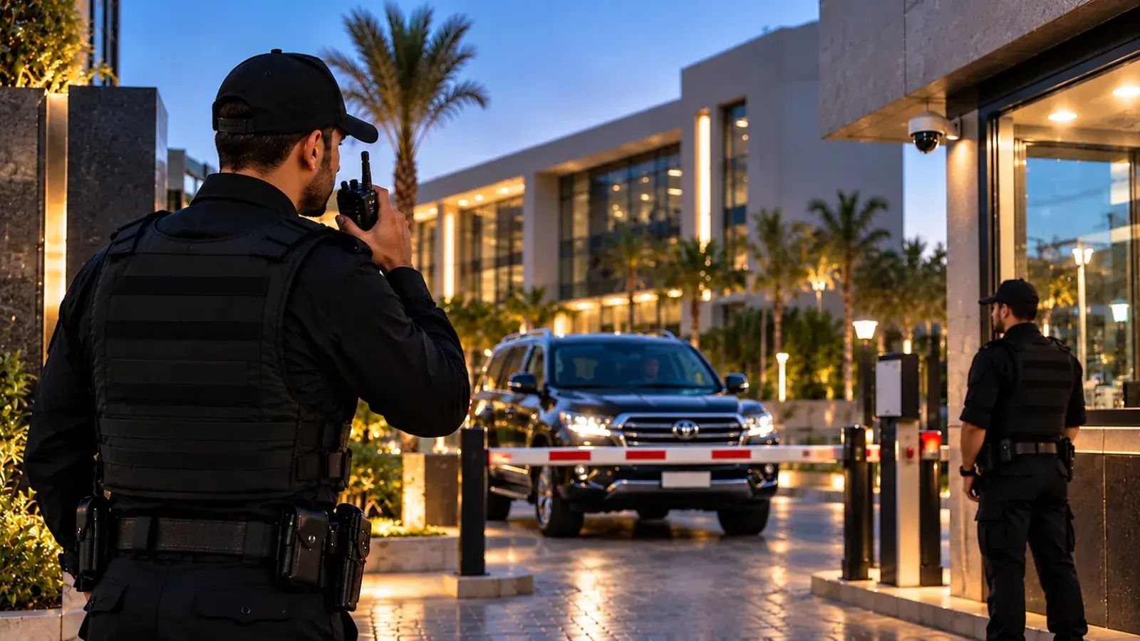 KARAS officers directing a vehicle at a property entrance